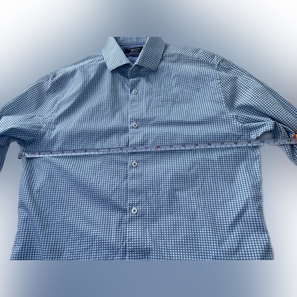 original penguin button down shirt blue circles pattern 15 32/33 small cotton - Picture 6 of 9